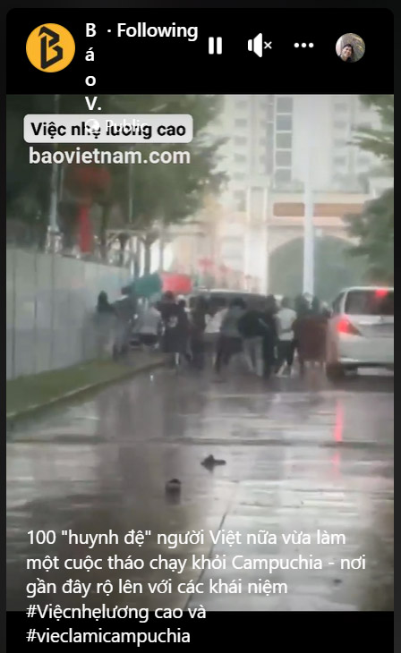 Lại xuất hiện video 100 người Việt tháo chạy khỏi Campuchia? 6 Lại xuất hiện video 100 người Việt “tháo chạy” khỏi Campuchia?