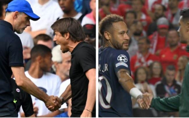 Neymar và trọng tài tái hiện 'màn vật tay' đáng nhớ của Tuchel và Conte - neymar va trong tai tai hien man vat tay dang nho cua tuchel va conte 1