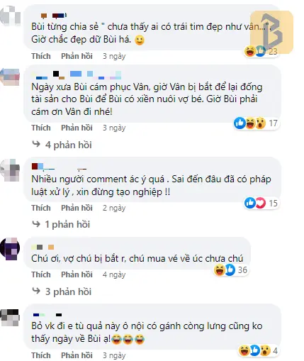 thanh bùi phản ứng gì khi vợ bị bắt