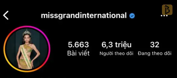 Bất ngờ trang chủ Miss Grand tụt 1 triệu lượt theo dõi khi Thiên Ân out top 10 8 trang chủ miss grand giảm lượt theo dõi