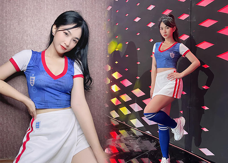 Hoàng Minh Châu đại diện tuyển Anh trong "Nóng cùng World Cup 2022" đang là nhân vật "gây sốt" với các fans bóng đá vì nhan sắc trong trẻo tựa nàng thơ.
