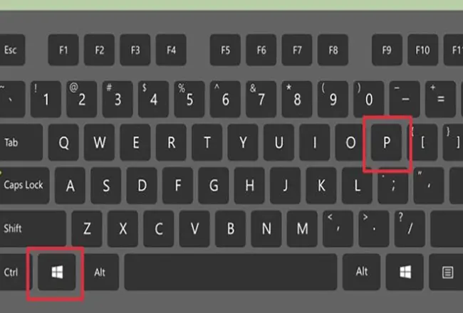 Nhấn Windows và P trên bàn phím