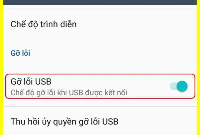 Các bước tắt gỡ lỗi USB trên điện thoại Samsung